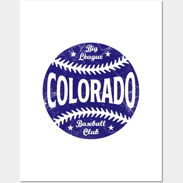 Colorado Retro Big League Baseball - Black Wall Art by KFig21